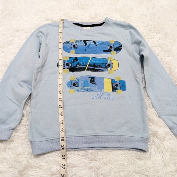 Zara Unisex Light Blue Casual Crew Neck fleece lined Sweatshirt for 10Yrs NWOT - Picture 4 of 7